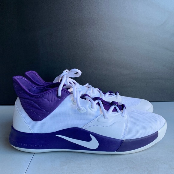 Nike PG 3 TB Paul‎ George Shoes Men’s Size 13.5 White Purple Basketball Sneakers - Picture 1 of 16